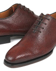 Paul Parkman Beige & Brown Plaid Canvas Derby Shoes (ID