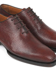 Paul Parkman Beige & Brown Plaid Canvas Derby Shoes (ID