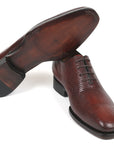 Paul Parkman Beige & Brown Plaid Canvas Derby Shoes (ID