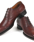 Paul Parkman Beige & Brown Plaid Canvas Derby Shoes (ID