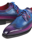 Paul Parkman Goodyear Welted Wingtip Derby Shoes Purple & Blue (ID