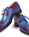 Paul Parkman Goodyear Welted Wingtip Derby Shoes Purple & Blue (ID