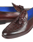 Paul Parkman Beige & Brown Plaid Canvas Derby Shoes (ID