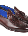 Paul Parkman Beige & Brown Plaid Canvas Derby Shoes (ID