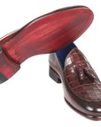 Paul Parkman Beige & Brown Plaid Canvas Derby Shoes (ID