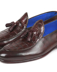 Paul Parkman Beige & Brown Plaid Canvas Derby Shoes (ID