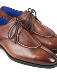 Paul Parkman Split Toe Men's Brown Derby Shoes (ID