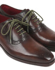 Paul Parkman Beige & Brown Plaid Canvas Derby Shoes (ID