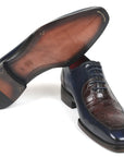 Paul Parkman Beige & Brown Plaid Canvas Derby Shoes (ID