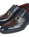 Paul Parkman Beige & Brown Plaid Canvas Derby Shoes (ID