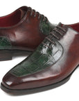 Paul Parkman Beige & Brown Plaid Canvas Derby Shoes (ID