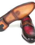 Paul Parkman Brown & Bordeaux Dual Tone Loafers for Men (ID