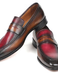 Paul Parkman Brown & Bordeaux Dual Tone Loafers for Men (ID