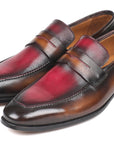 Paul Parkman Brown & Bordeaux Dual Tone Loafers for Men (ID