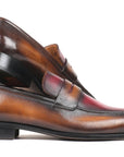 Paul Parkman Brown & Bordeaux Dual Tone Loafers for Men (ID