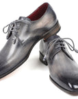 Paul Parkman Men's Gray Medallion Toe Derby Shoes (ID