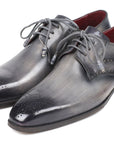 Paul Parkman Men's Gray Medallion Toe Derby Shoes (ID