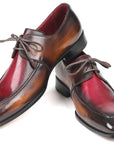 Paul Parkman Brown & Bordeaux Dual Tone Apron Derby Shoes (ID