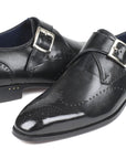 Paul Parkman Wingtip Single Monkstraps Black (ID