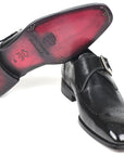 Paul Parkman Wingtip Single Monkstraps Black (ID