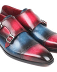 Paul Parkman Captoe Double Monkstraps Blue & Fuxia (ID