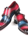 Paul Parkman Captoe Double Monkstraps Blue & Fuxia (ID