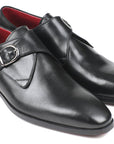 Paul Parkman Black Leather Single Monkstraps (ID