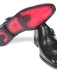 Paul Parkman Black Leather Single Monkstraps (ID