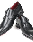 Paul Parkman Black Leather Single Monkstraps (ID