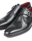 Paul Parkman Black Leather Single Monkstraps (ID