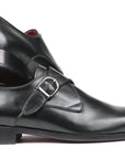 Paul Parkman Black Leather Single Monkstraps (ID