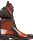 Paul Parkman Brown Burnished Side Zipper Boots (ID