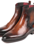Paul Parkman Chelsea Boots Brown Burnished Leather (ID