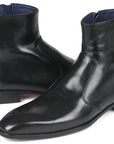 Paul Parkman Black Leather Side Zipper Boots (ID