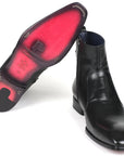 Paul Parkman Black Leather Side Zipper Boots (ID