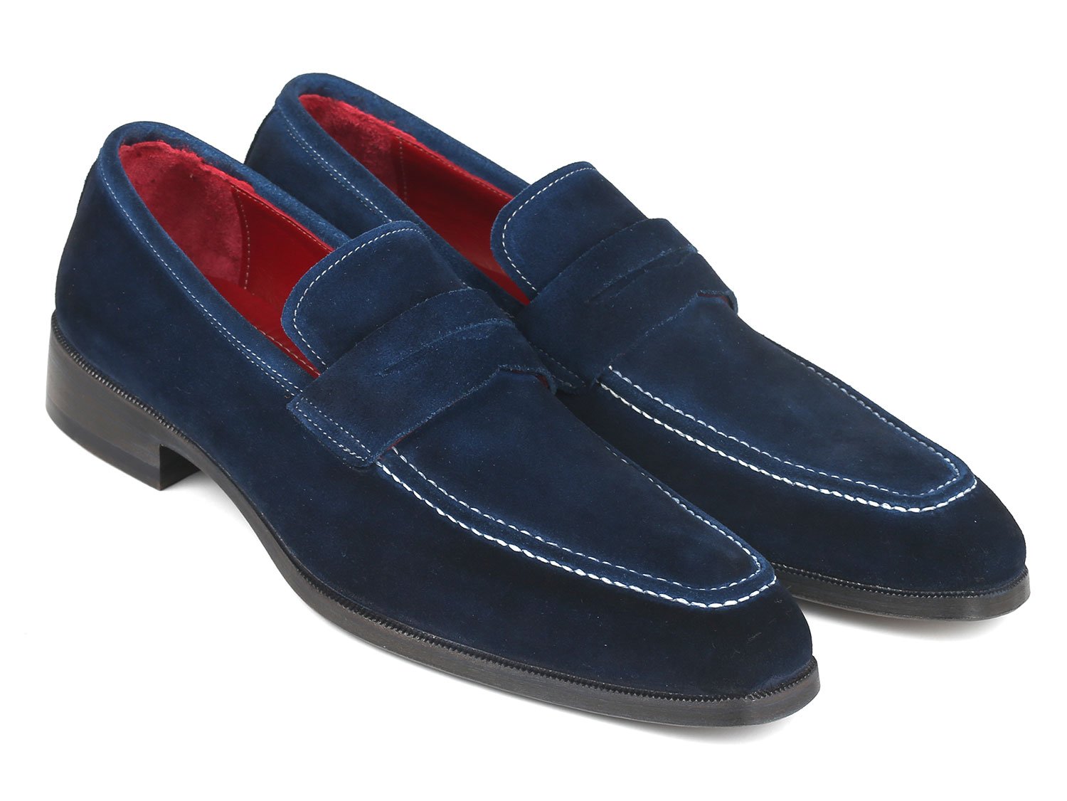 Paul Parkman Men's Penny Loafers Navy Suede (ID