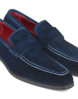 Paul Parkman Men's Penny Loafers Navy Suede (ID