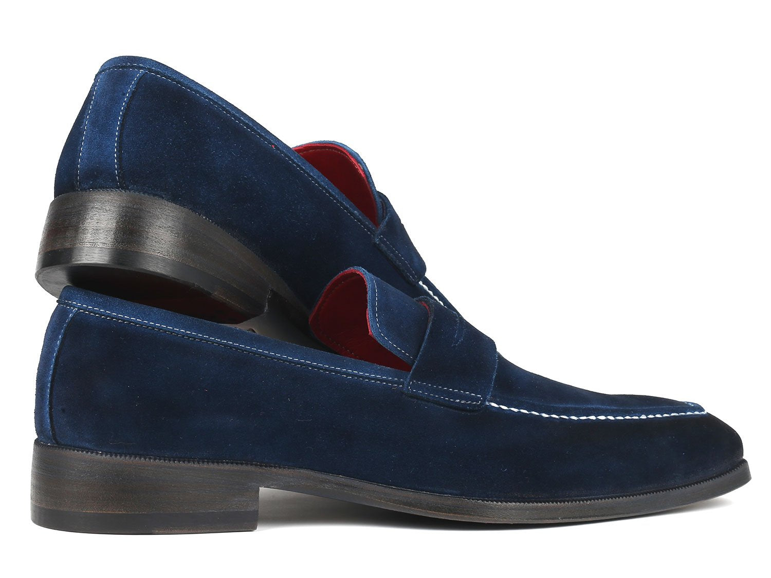 Paul Parkman Men's Penny Loafers Navy Suede (ID