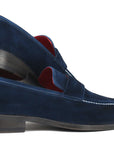 Paul Parkman Men's Penny Loafers Navy Suede (ID