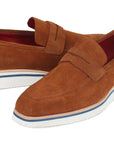 Paul Parkman Men's Smart Casual Penny Loafers Camel Suede (ID