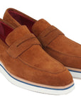 Paul Parkman Men's Smart Casual Penny Loafers Camel Suede (ID