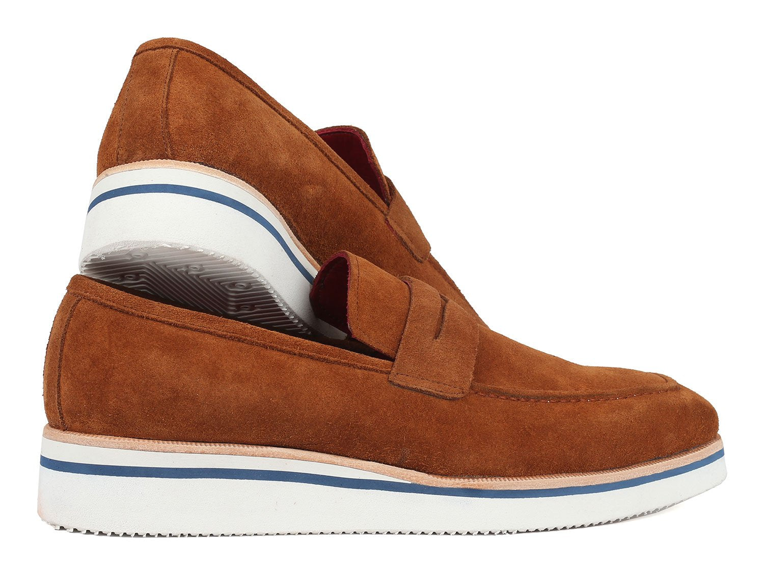 Paul Parkman Men's Smart Casual Penny Loafers Camel Suede (ID