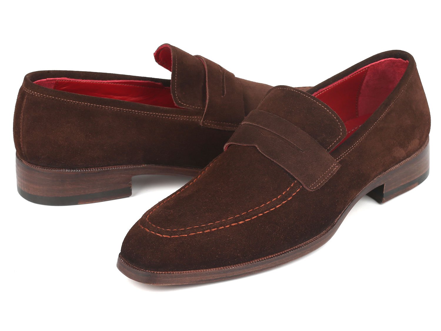 Paul Parkman Men's Penny Loafers Brown Suede (ID