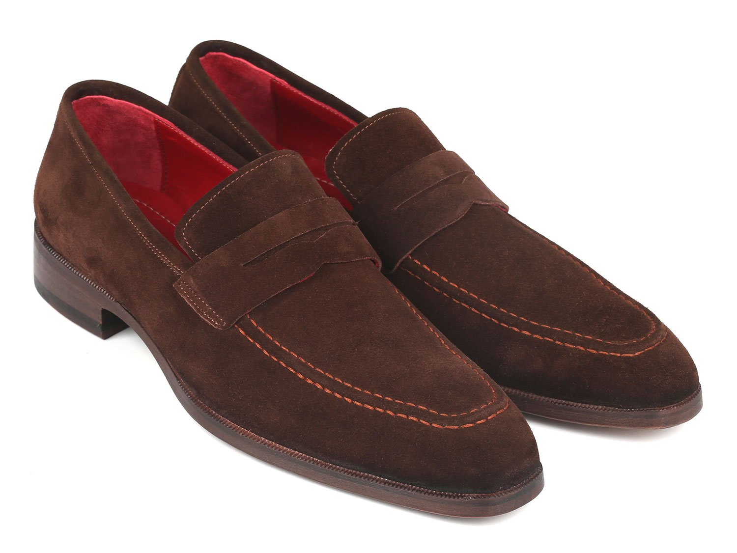 Paul Parkman Men's Penny Loafers Brown Suede (ID