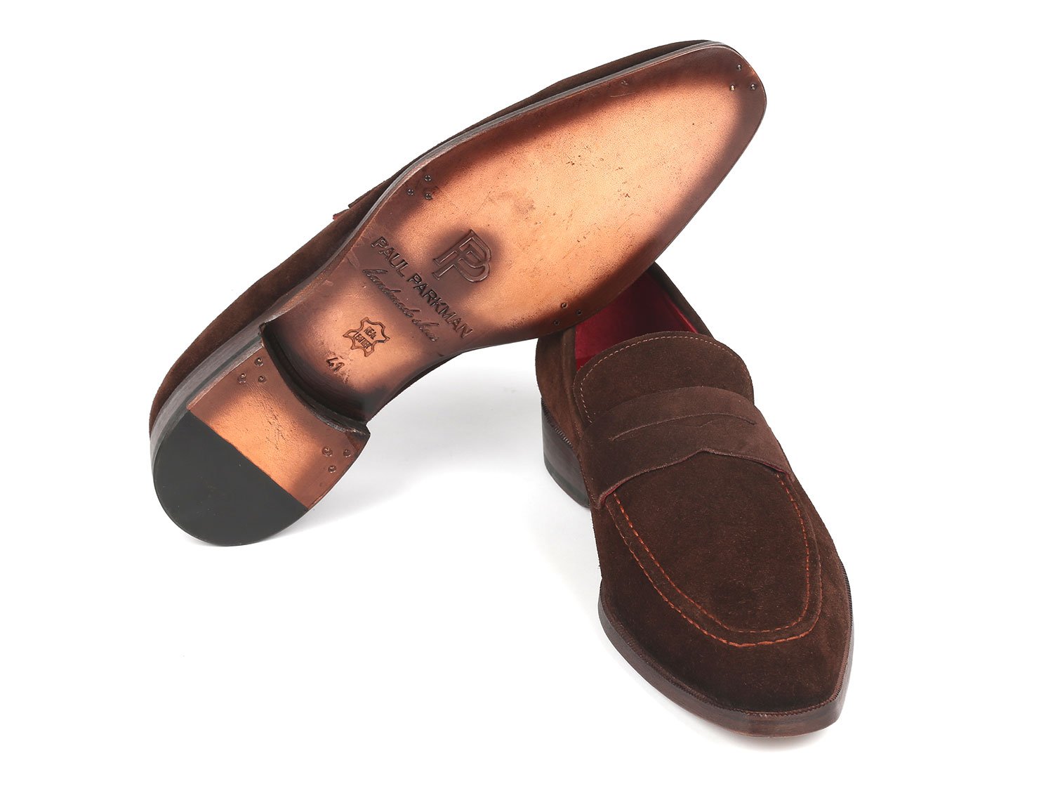 Paul Parkman Men's Penny Loafers Brown Suede (ID