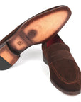 Paul Parkman Men's Penny Loafers Brown Suede (ID