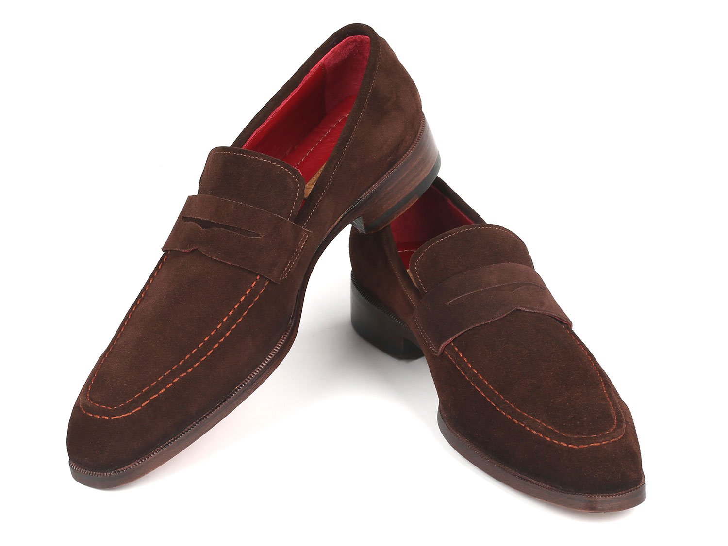 Paul Parkman Men's Penny Loafers Brown Suede (ID