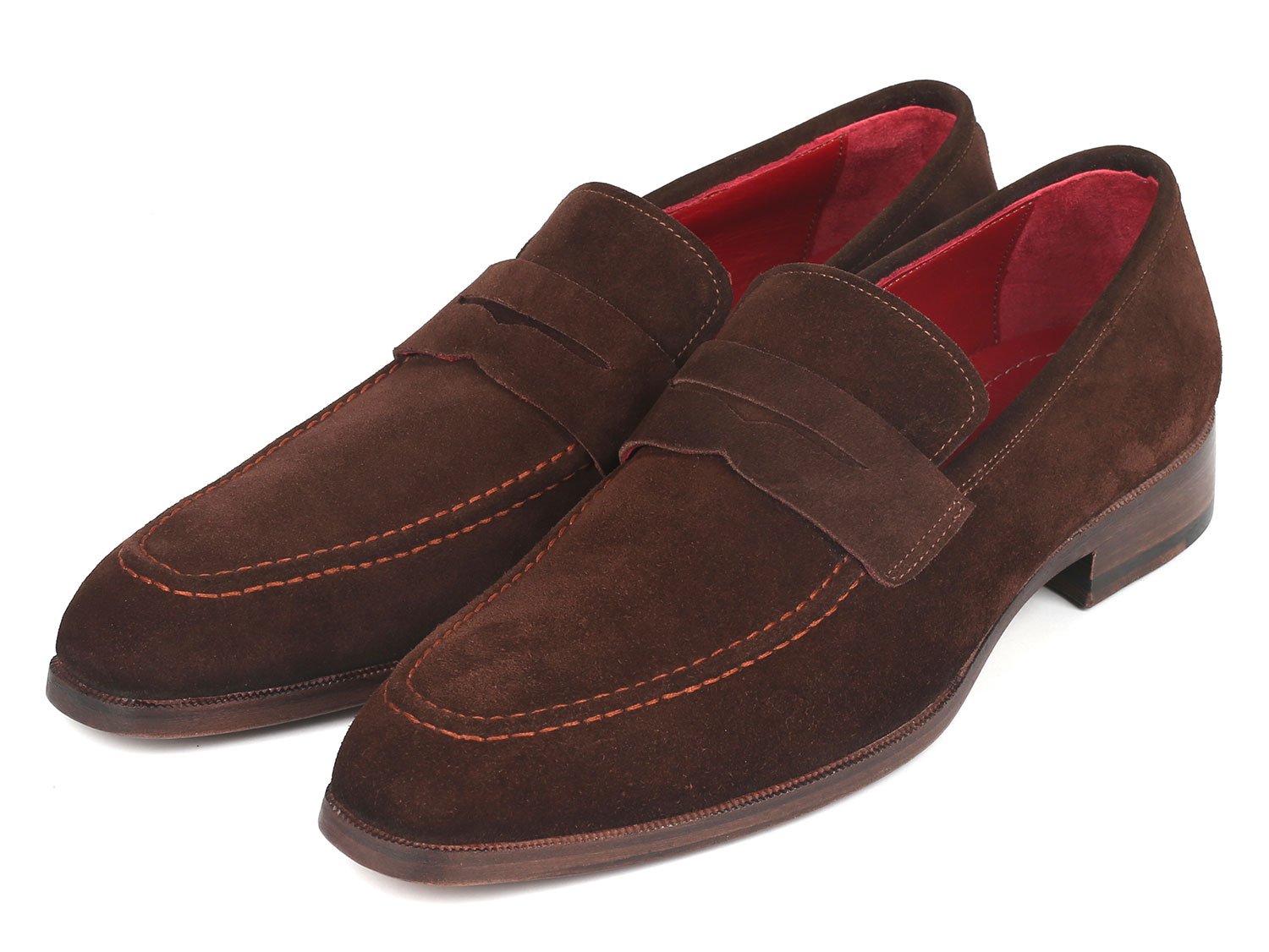 Paul Parkman Men's Penny Loafers Brown Suede (ID