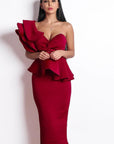 Red Ankle Length Cocktail Dress