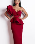 Red Ankle Length Cocktail Dress